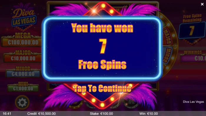 Diva Las Vegas - kuanzisha Free Spins za bonasi